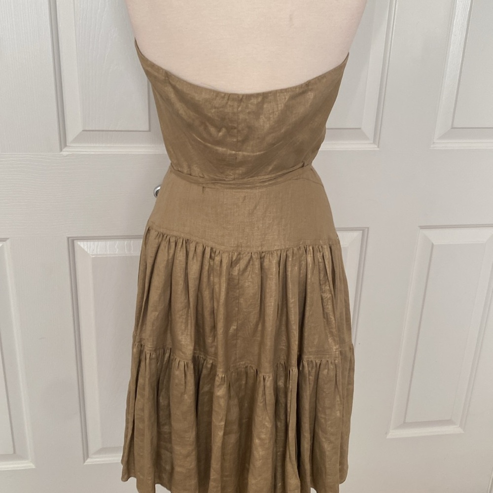 Lauren Ralph Lauren 100% Linen Halter Wrap Dress Size M - Picture 7 of 12